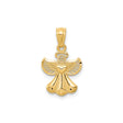 14k Yellow Gold Angel Pendant with Heart Centerpiece, Spiritual Charm for Women or Unisex
