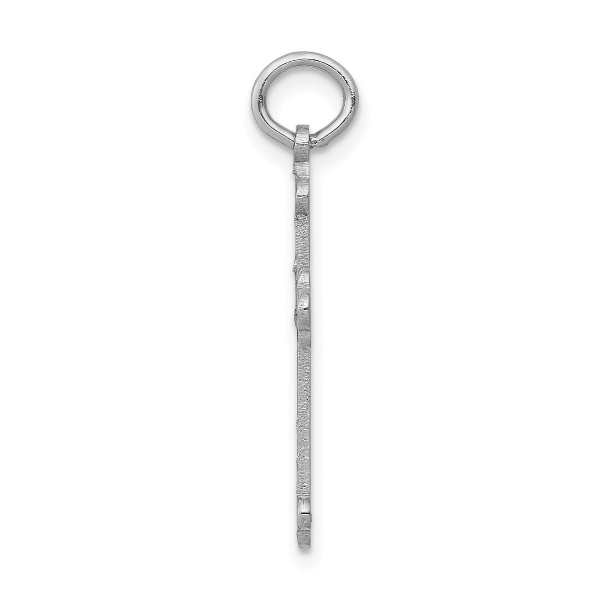 14k White Gold Patonce Cross Pendant with Flared Edges and Diamond Accent for Women