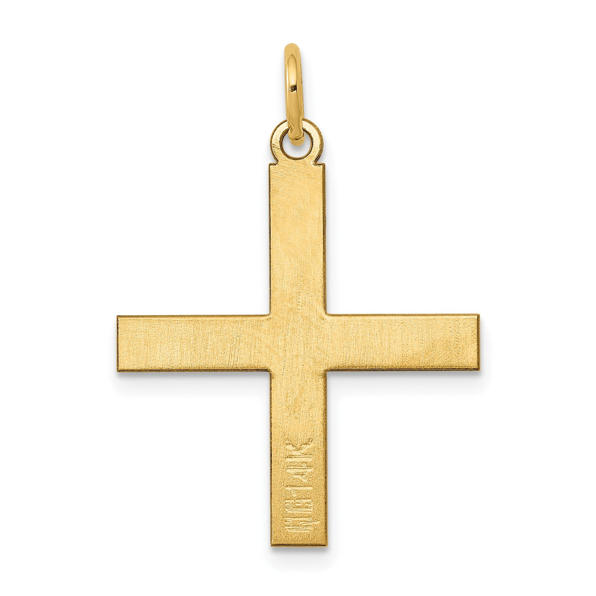 14k Yellow Gold Cross Pendant, Plain Polished Christian Faith Charm for Men or Women