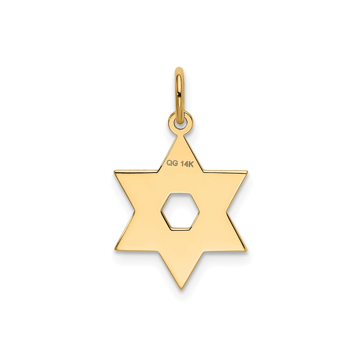 14k Yellow Gold Star of David Pendant with Interlocking Design, Jewish Faith Symbol