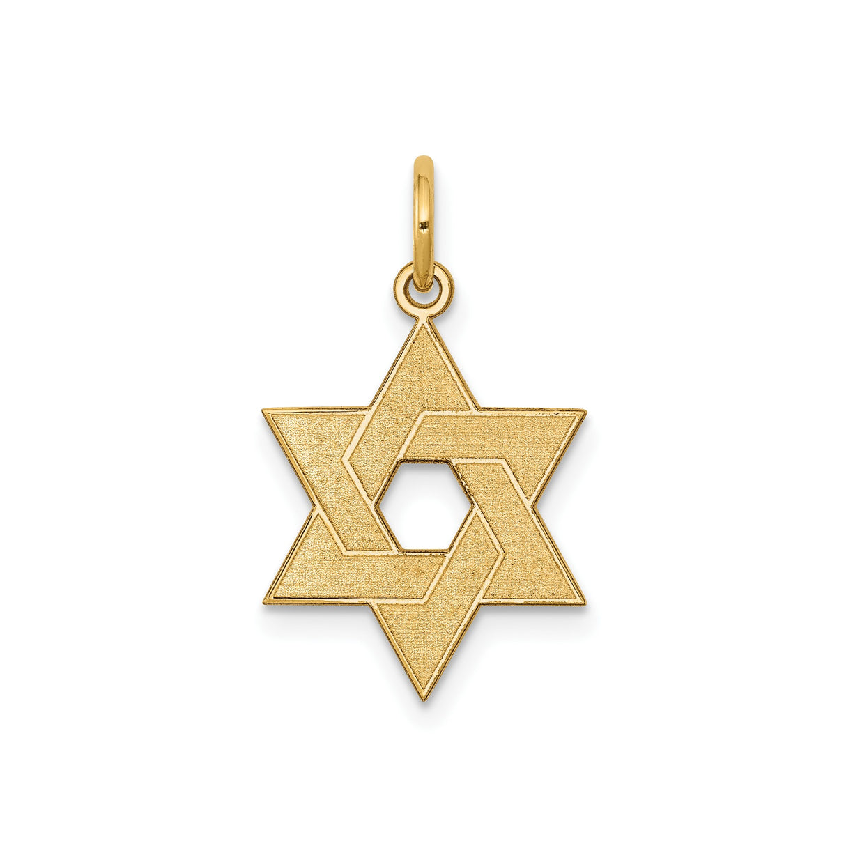 14k Yellow Gold Star of David Pendant with Interlocking Design, Jewish Faith Symbol