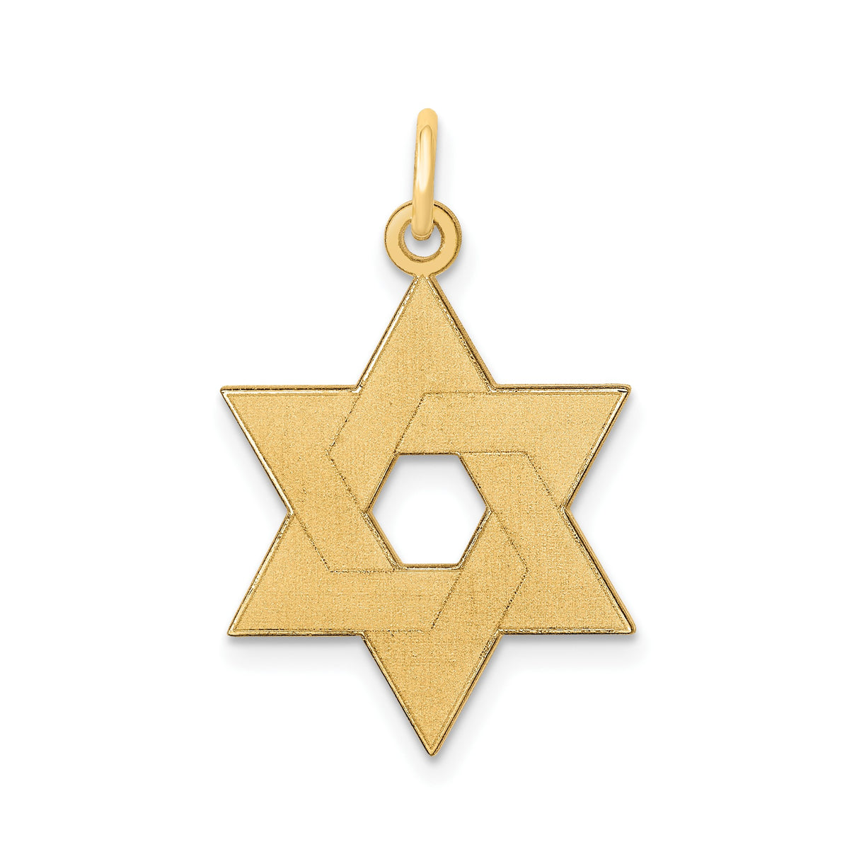 14k Yellow Gold Star of David Pendant with Interlocking Hexagram Design, Unisex Jewish Symbol