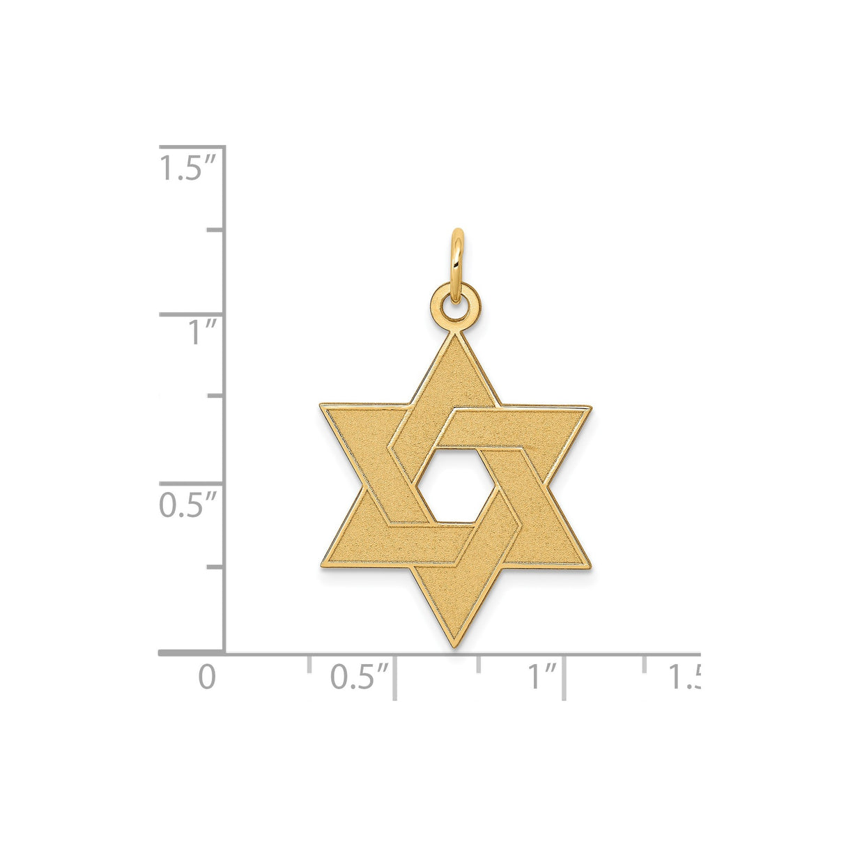 14k Yellow Gold Star of David Pendant with Interlocking Design, Jewish Symbolic Charm