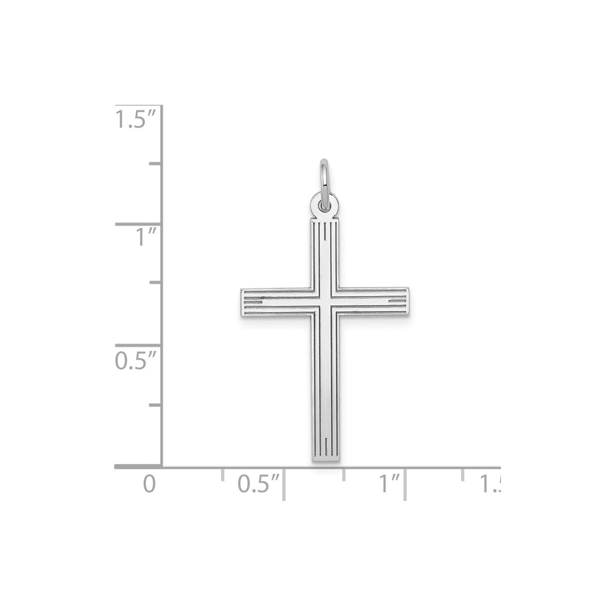 14k White Gold Cross Pendant, Modern Christian Symbol for Women or Unisex Wear