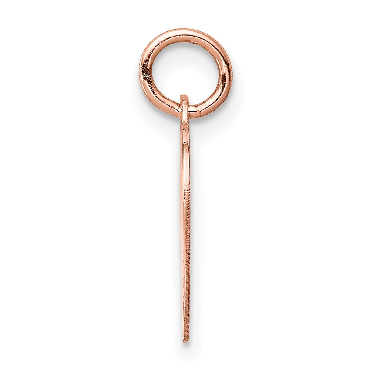 14k Rose Gold Heart Pendant, Polished Flat Charm with Smooth Engravable Surface for Women