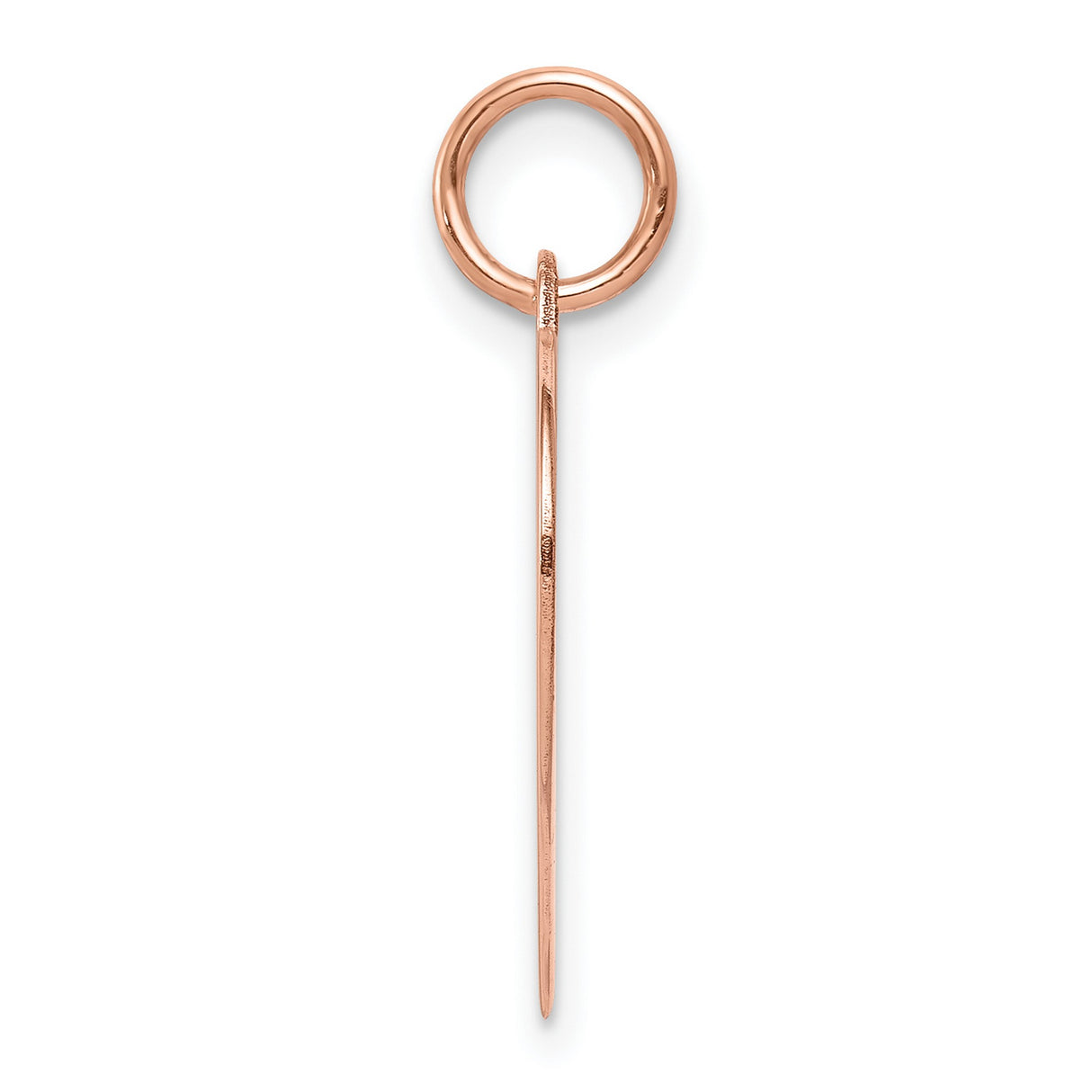 14k Rose Gold Heart Pendant Charm, Polished Flat Disc Design, Minimalist Jewelry for Women