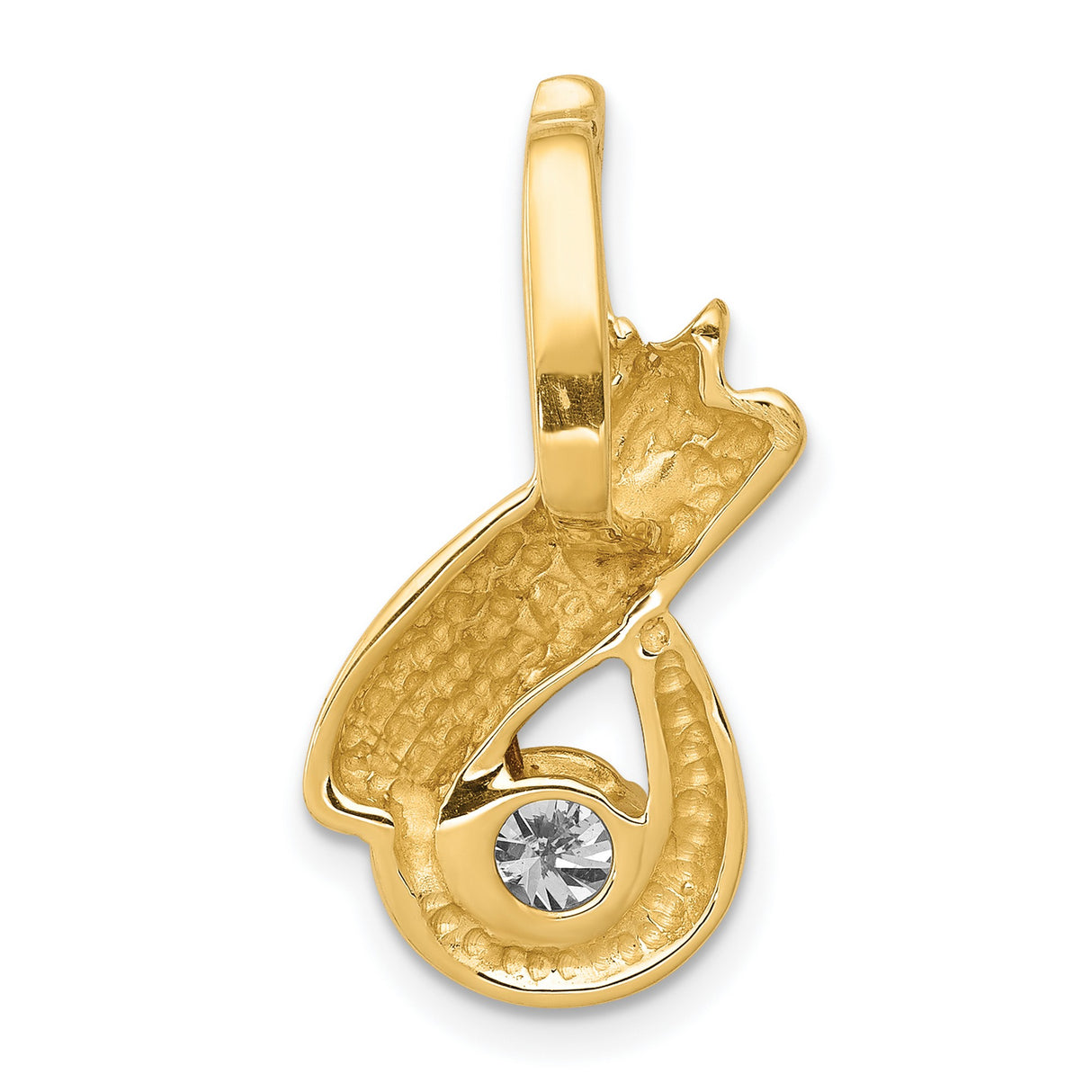 5mm AAA Diamond Fancy Chain Slide Charm Pendant in Real 14k Yellow Gold