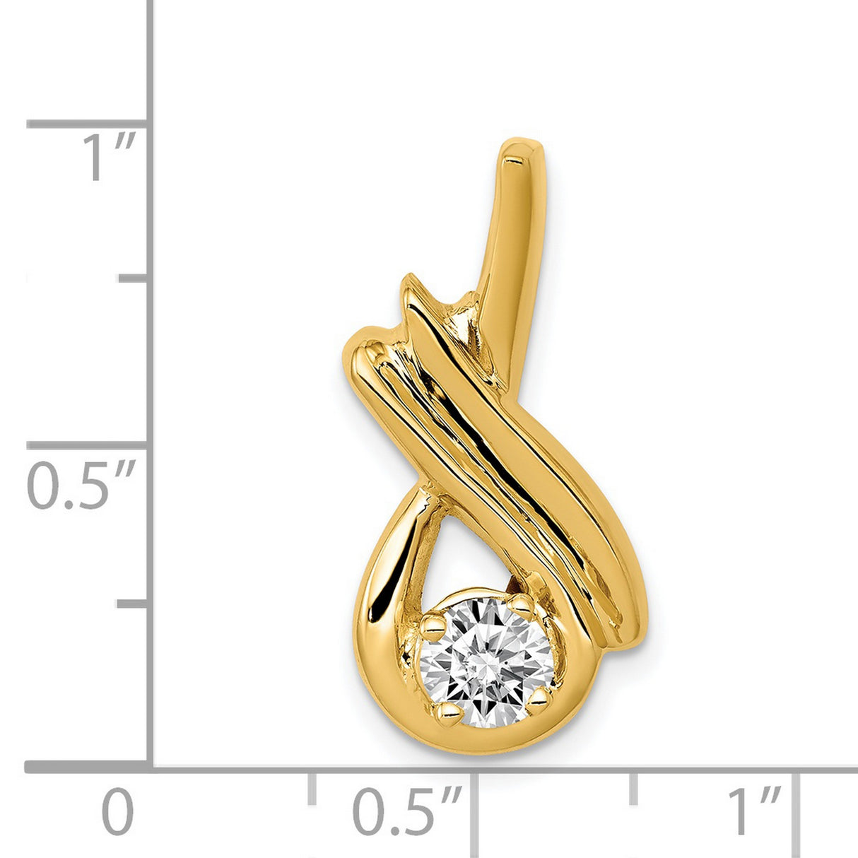 5mm A Diamond Fancy Chain Slide Charm Pendant in Real 14k Yellow Gold