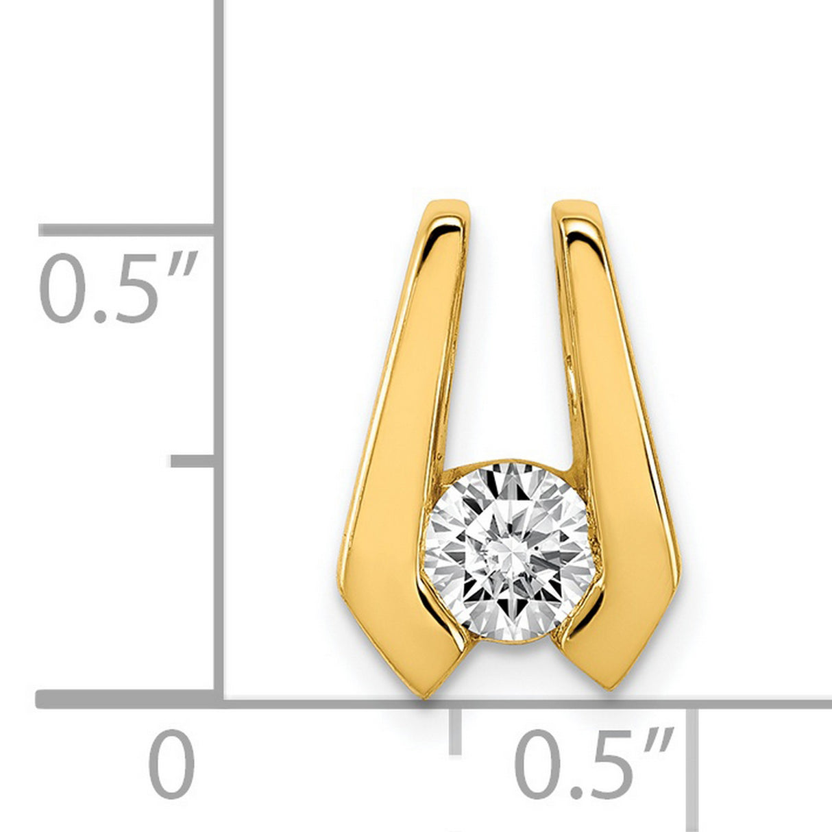 AA 4.5mm Diamond Slide Charm Pendant in Real 14k Yellow Gold