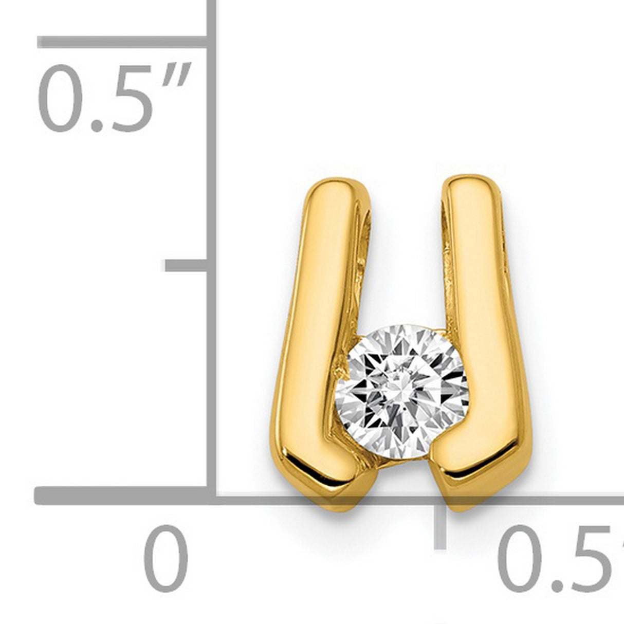 A 3.75mm Diamond Slide Charm Pendant in Real 14k Yellow Gold