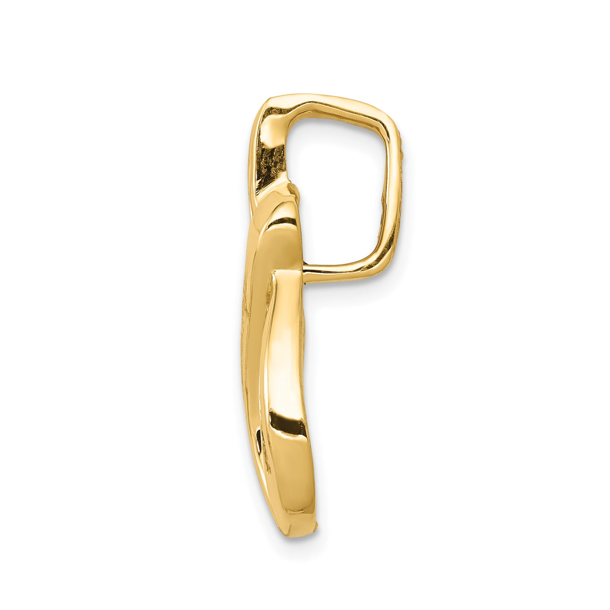AA Diamond slide Charm Pendant in Real 14k Yellow Gold