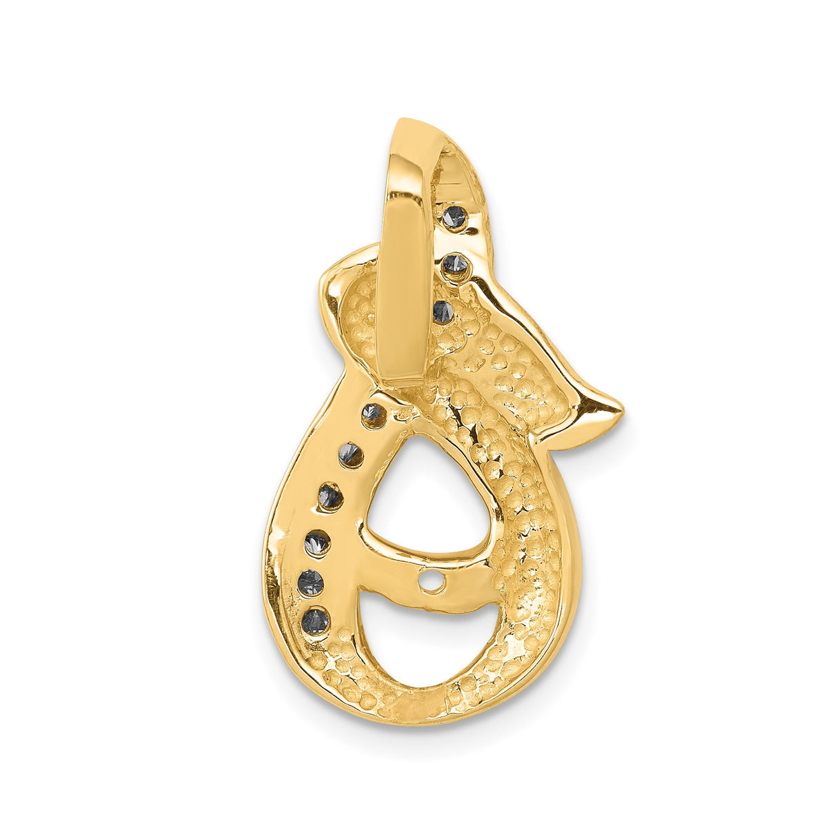 AA Diamond slide Charm Pendant in Real 14k Yellow Gold