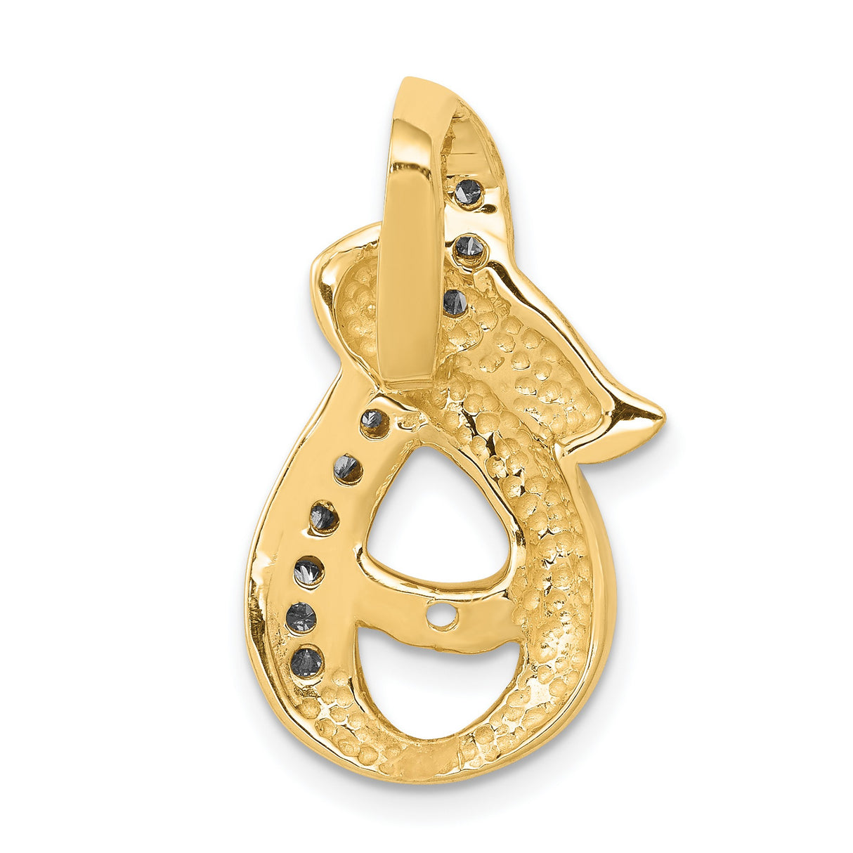 AAA Diamond Semi-mount Peg Slide Charm Pendant in Real 14k Yellow Gold