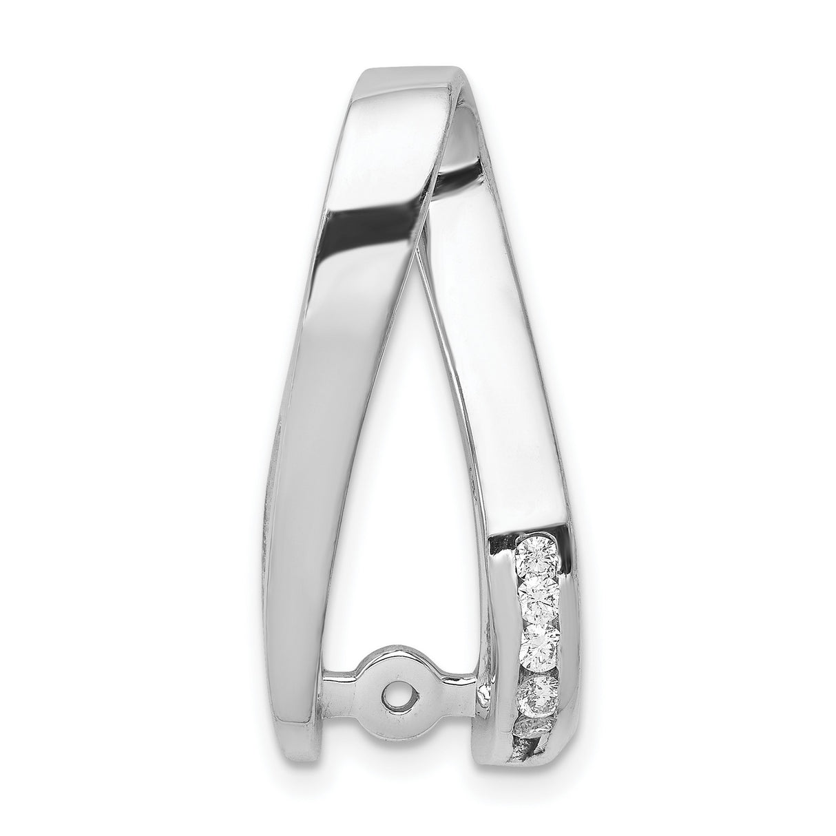 AA Diamond Semi Mount Peg slide Charm Pendant in Real 14k White Gold