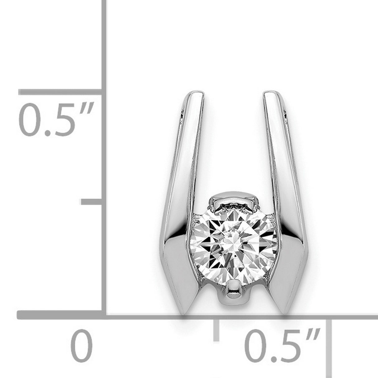 4.75mm VS Diamond Slide Charm Pendant in Real 14k White Gold