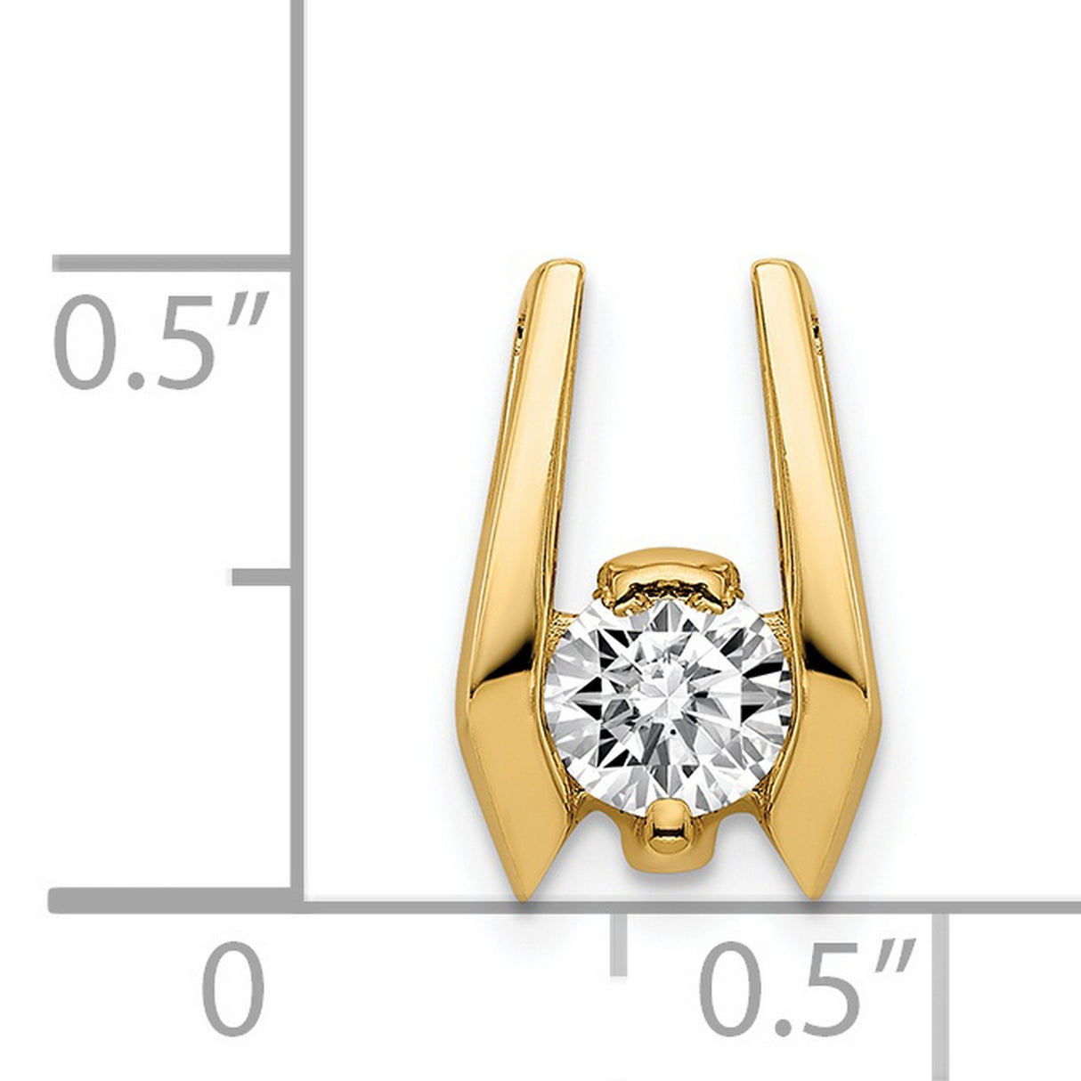 4.75mm A Diamond Slide Charm Pendant in Real 14k Yellow Gold