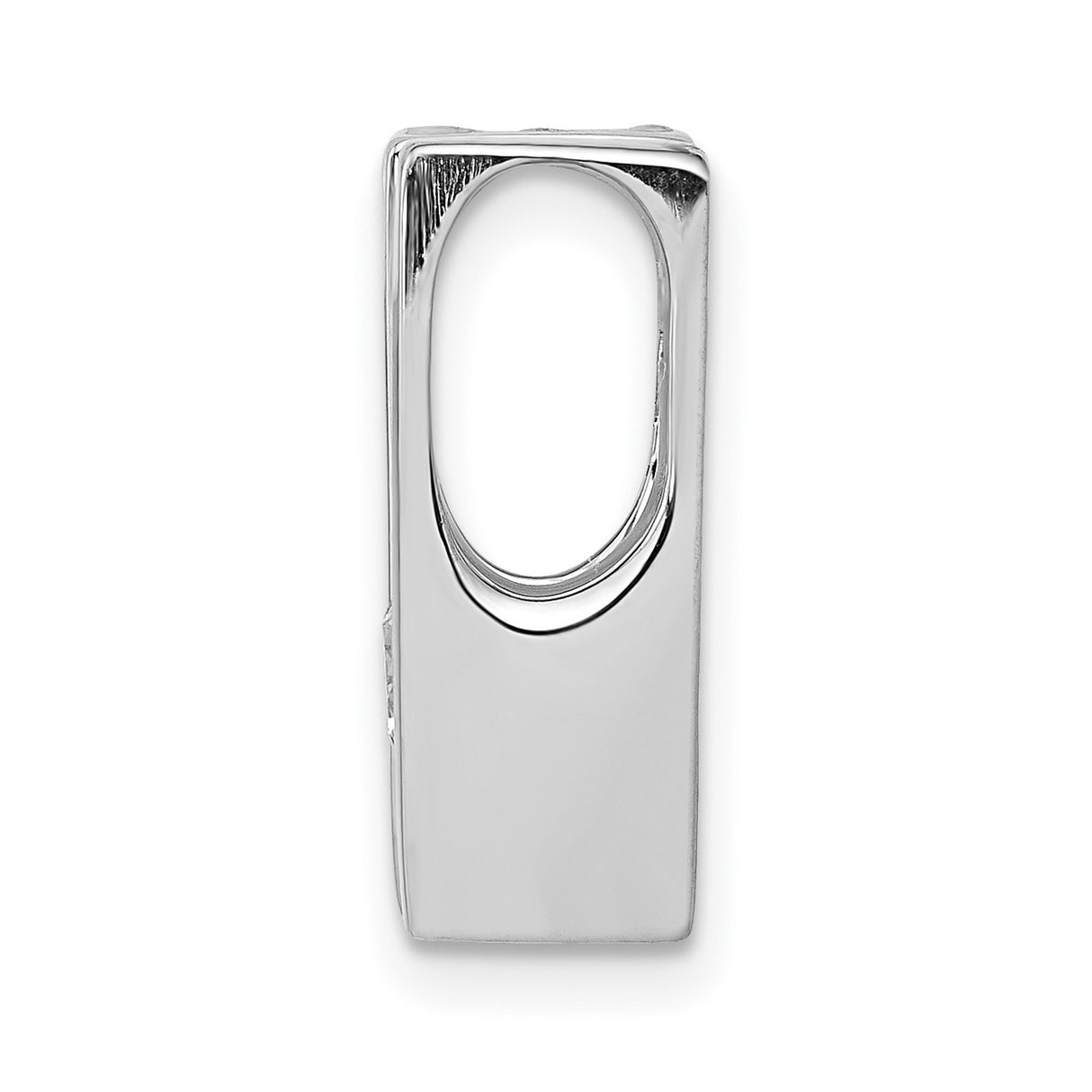 AAA 4.1mm Diamond Slide Charm Pendant in Real 14k White Gold