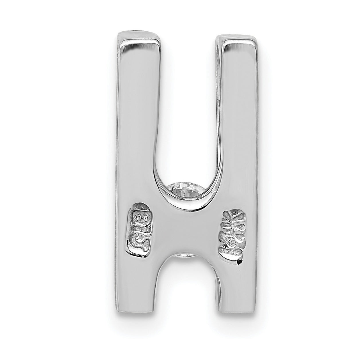 AA Diamond slide Charm Pendant in Real 14k White Gold