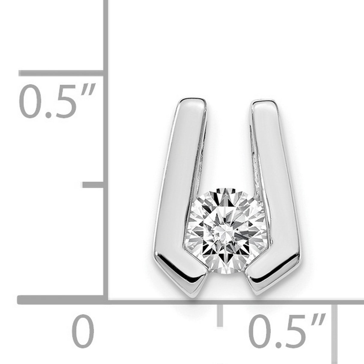 AA 4.5mm Diamond Slide Charm Pendant in Real 14k White Gold