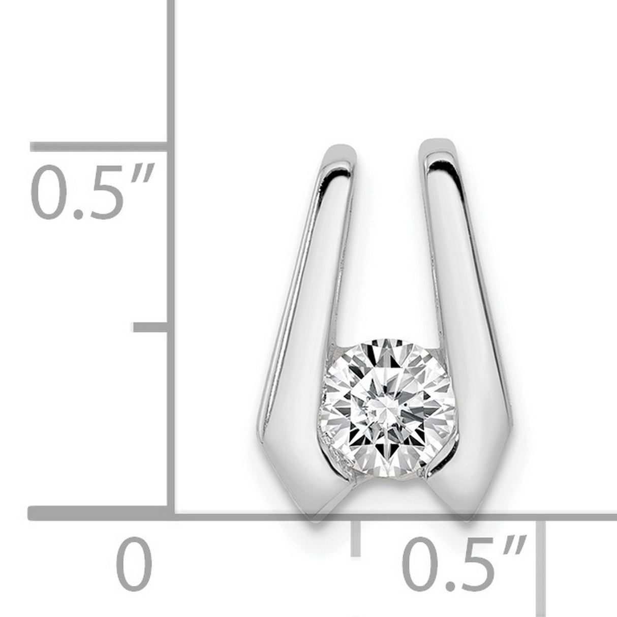 AAA 4.5mm Diamond Slide Charm Pendant in Real 14k White Gold