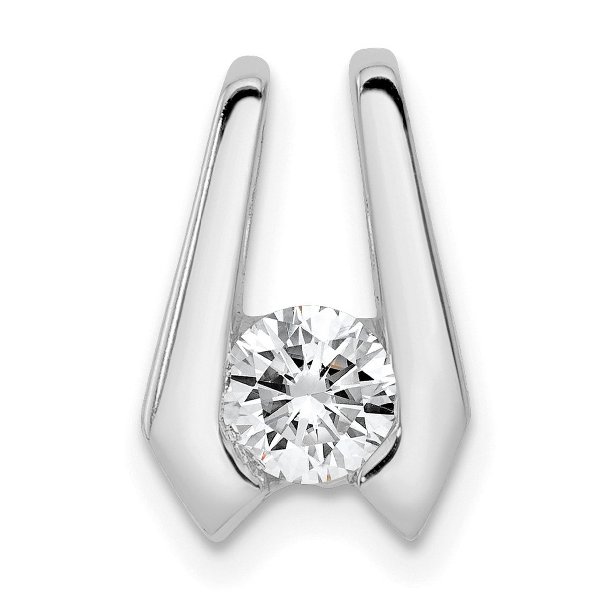 A 4.5mm Diamond Slide Charm Pendant in Real 14k White Gold