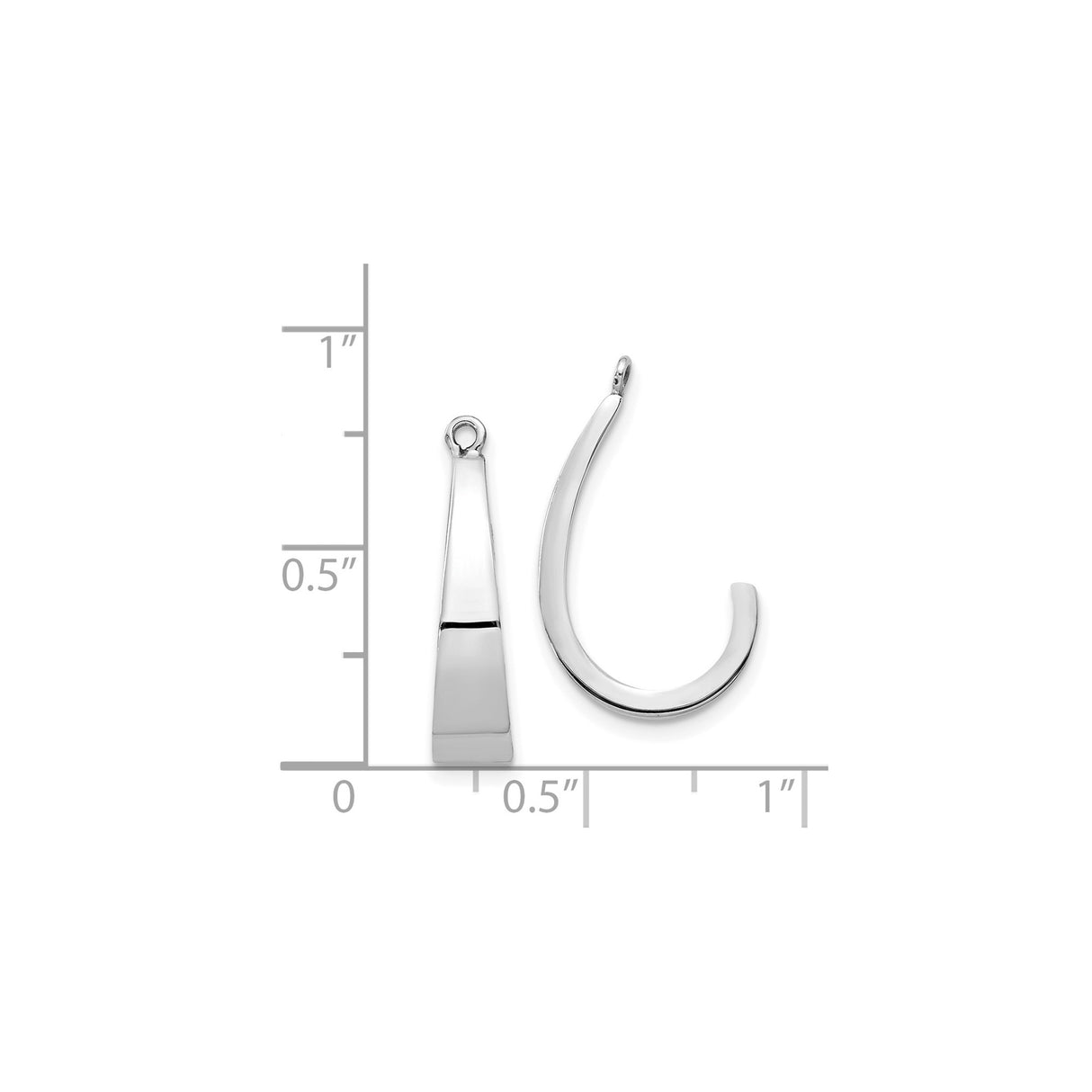 14k White Gold Fish Hook Pendant, Hawaiian Polynesian Symbol of Strength and Protection