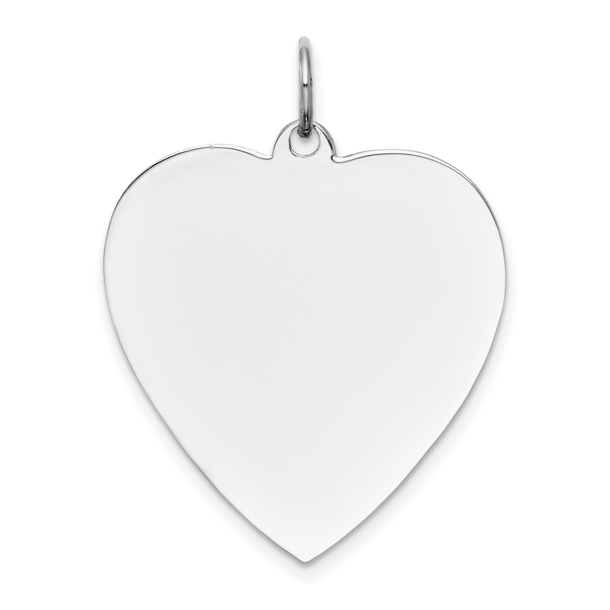 14k White Gold Heart Pendant, Polished Minimalist Charm for Women