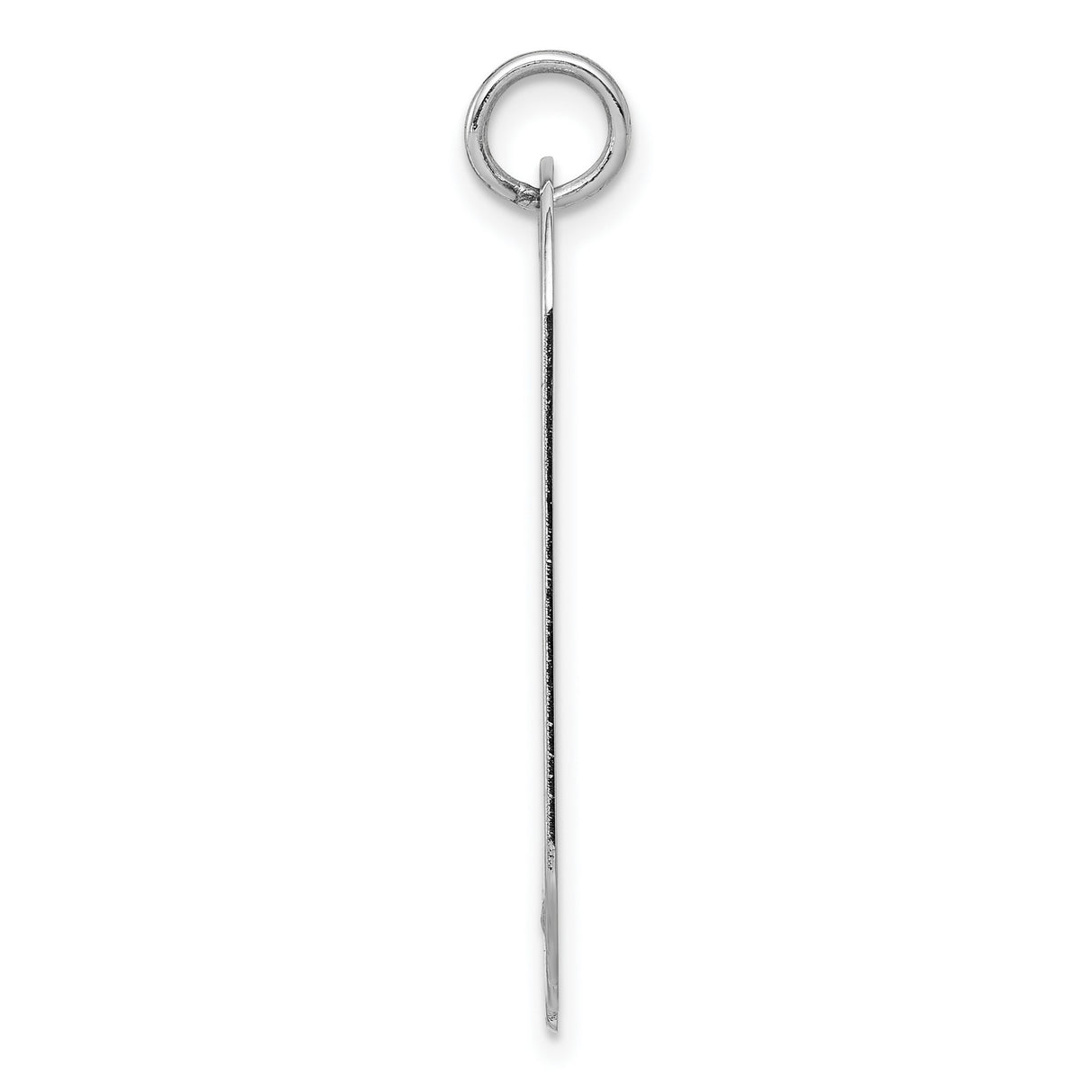 Plain .011 Gauge Engravable Dog Tag with Notch Disc Charm Pendant in Real 14k White Gold