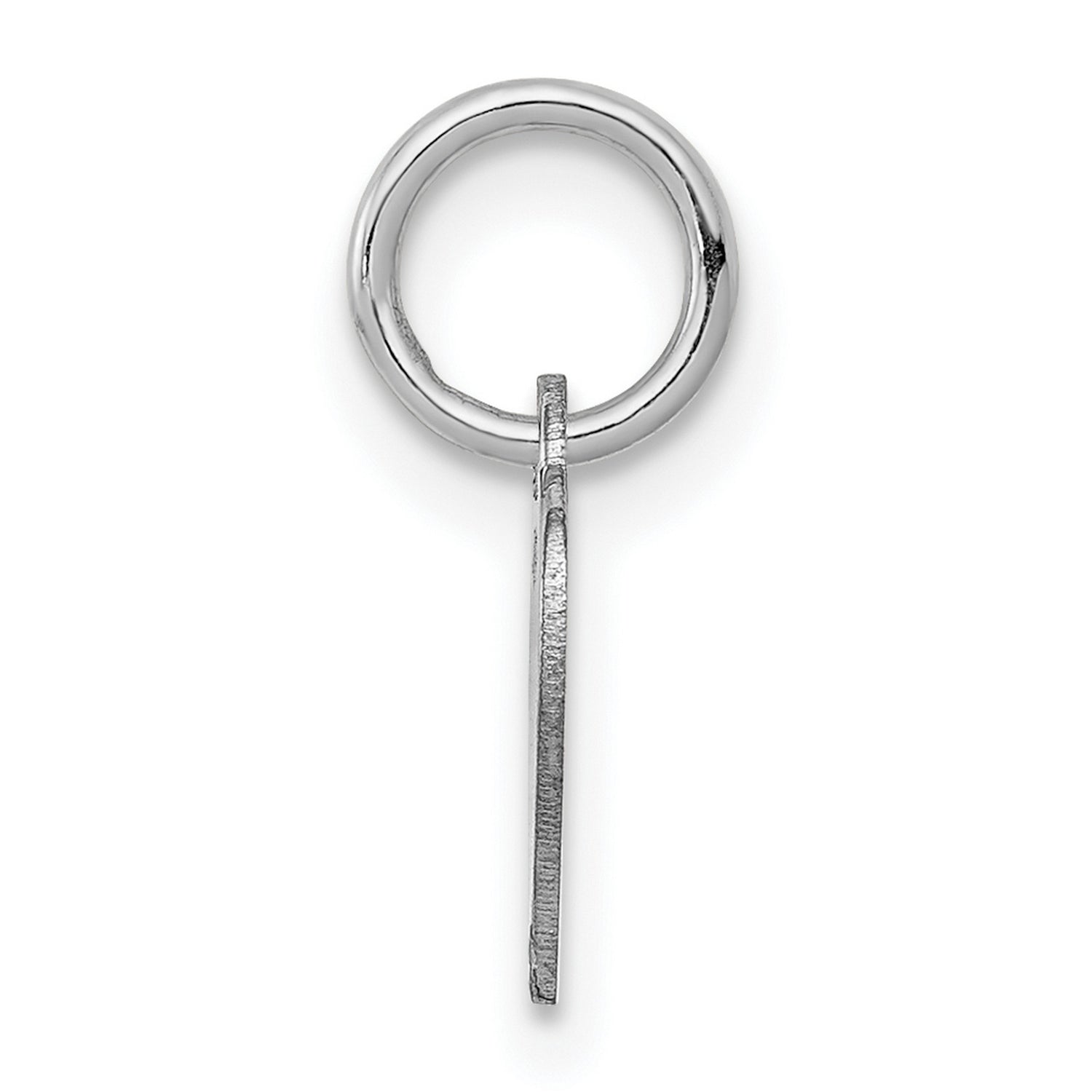 14k White Gold Heart Pendant, Smooth Engravable Charm with Polished Finish