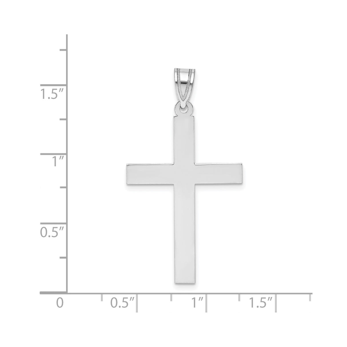 14k White Gold Latin Cross Pendant, Minimalist Christian Religious Jewelry for Men and Women