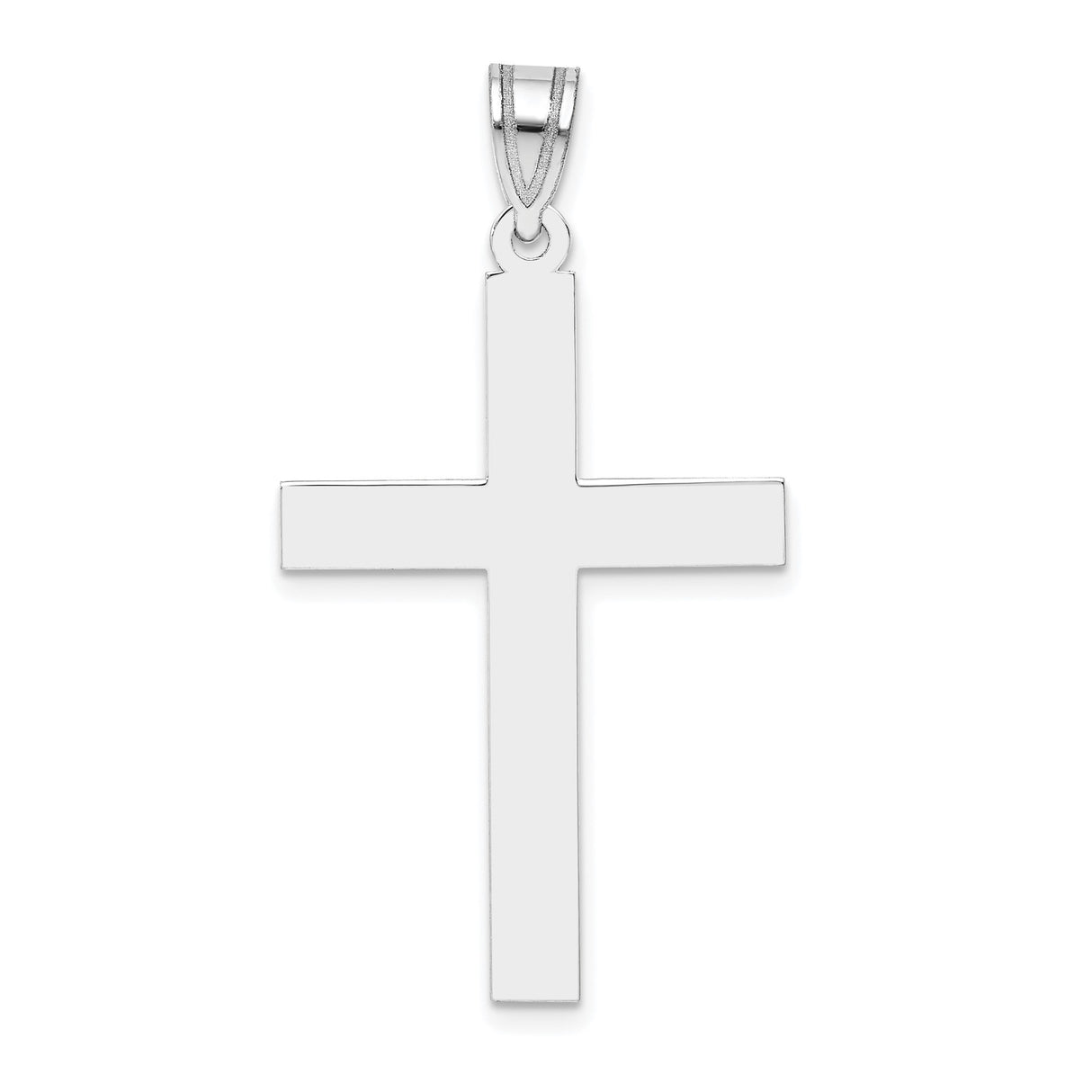 14k White Gold Latin Cross Pendant, Minimalist Christian Religious Jewelry for Men and Women