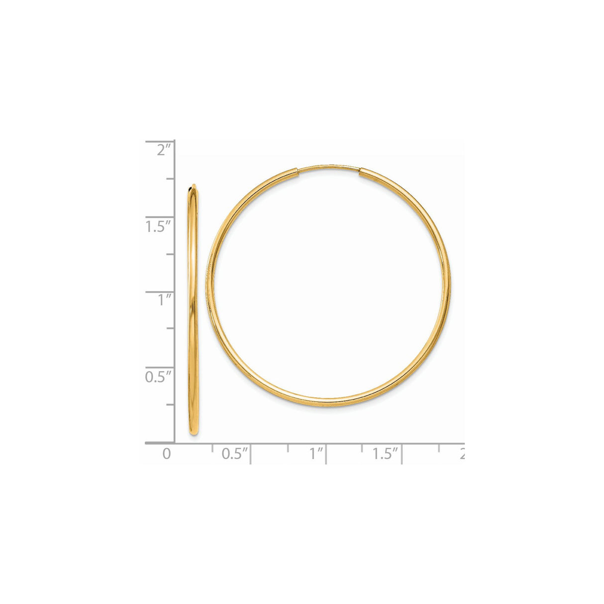 14k Yellow Gold Hoop Earrings, Classic Polished Round Design, Small Lightweight Everyday Style