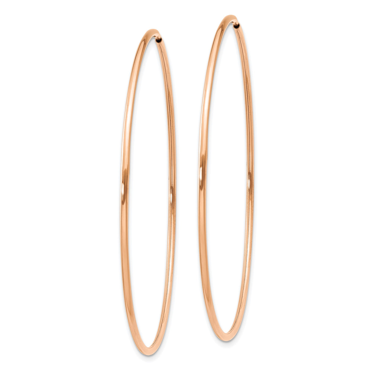 14k Rose Gold Hoop Earrings, Large Lightweight Minimalist Style for Women