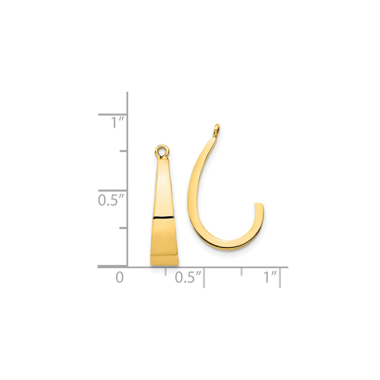 14k Yellow Gold Fish Hook Pendant, Hawaiian Ocean Talisman, Minimal Polynesian Style for Men