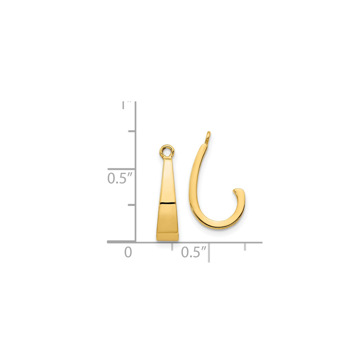 14k Yellow Gold Fish Hook Pendant, Hawaiian Nautical Charm for Men and Women