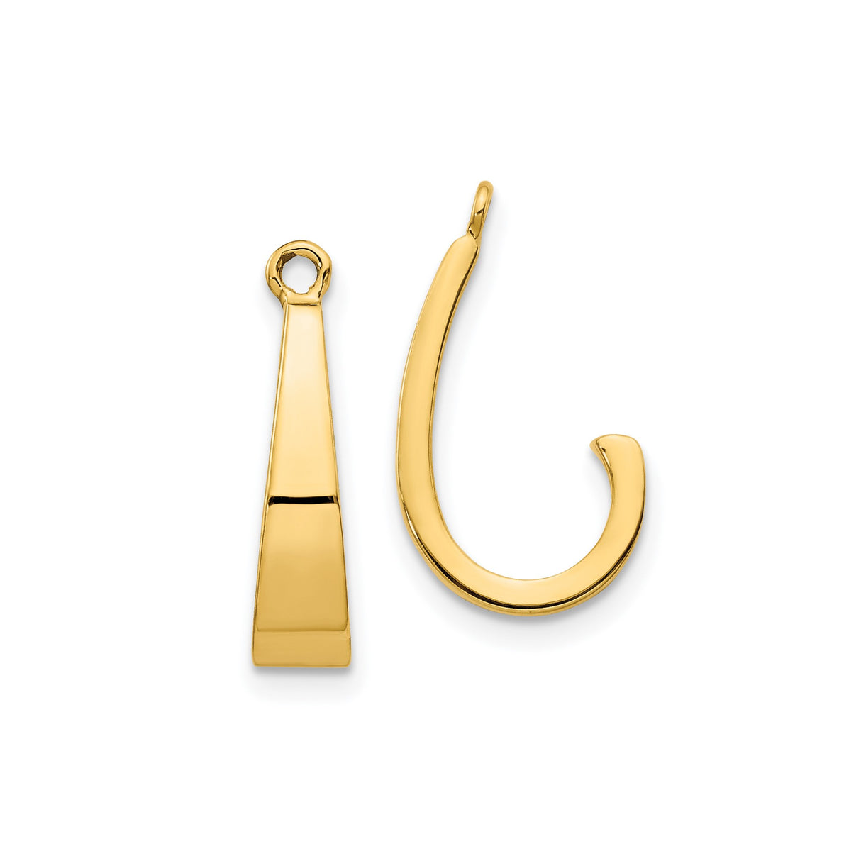 14k Yellow Gold Fish Hook Pendant, Hawaiian Nautical Charm for Men and Women