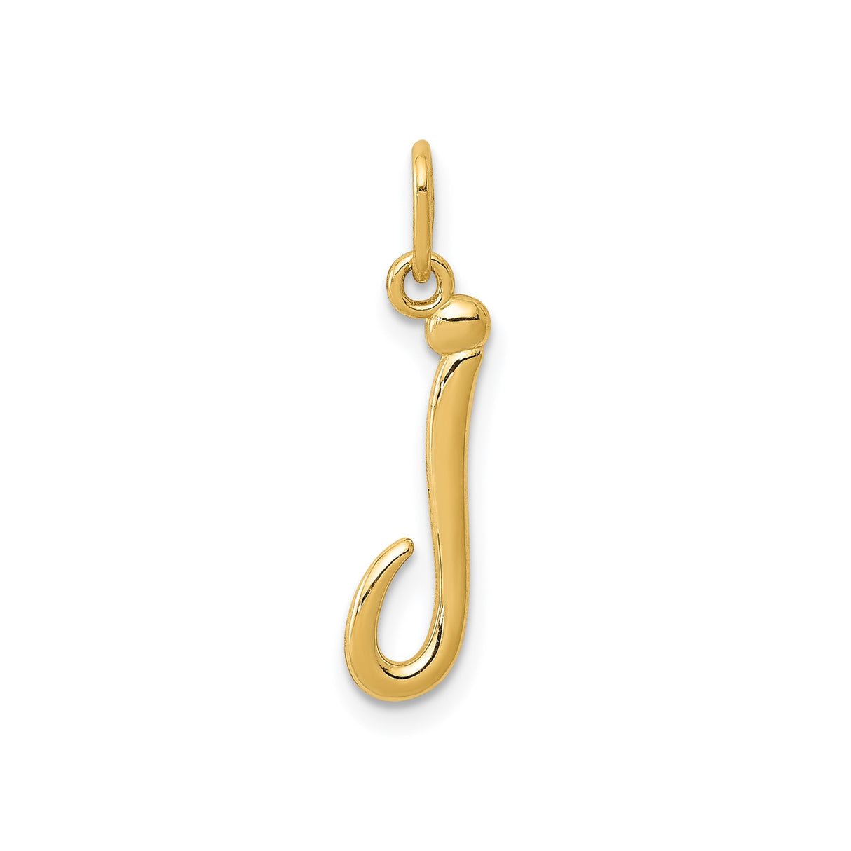 14k Yellow Gold Fish Hook Pendant, Hawaiian Nautical Symbol of Strength and Safe Travel