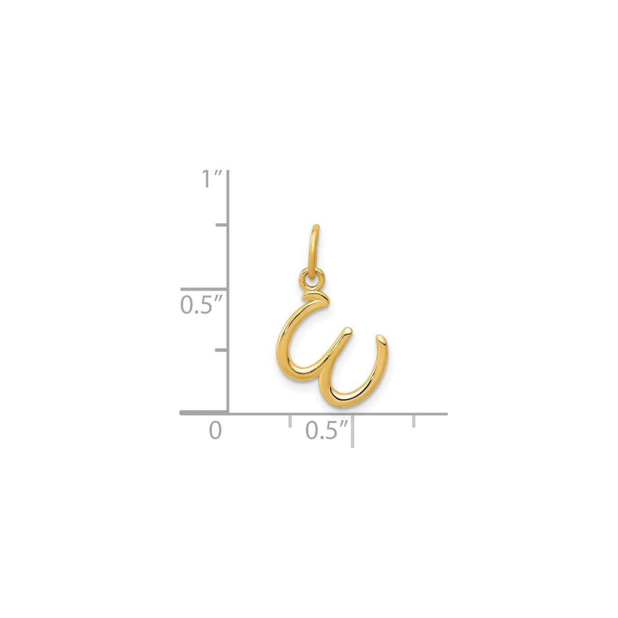14k Yellow Gold Omega Pendant, Lowercase Greek Letter Charm, Unisex Spiritual Symbol