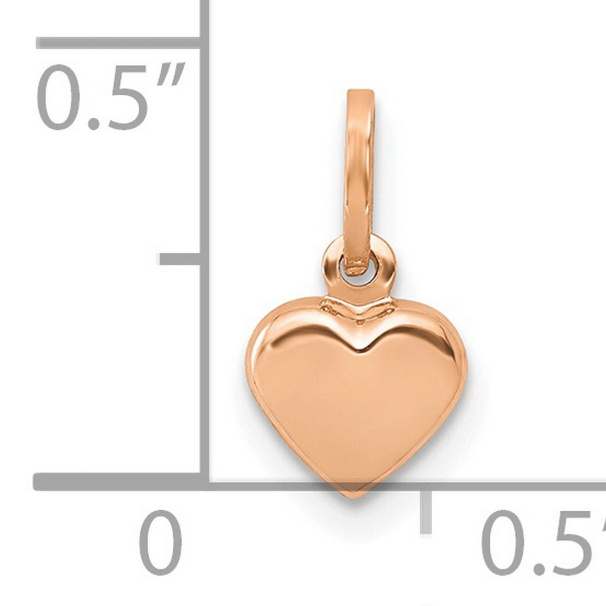 14k Rose Gold Heart Pendant, Polished Finish, Romantic Minimalist Jewelry for Women