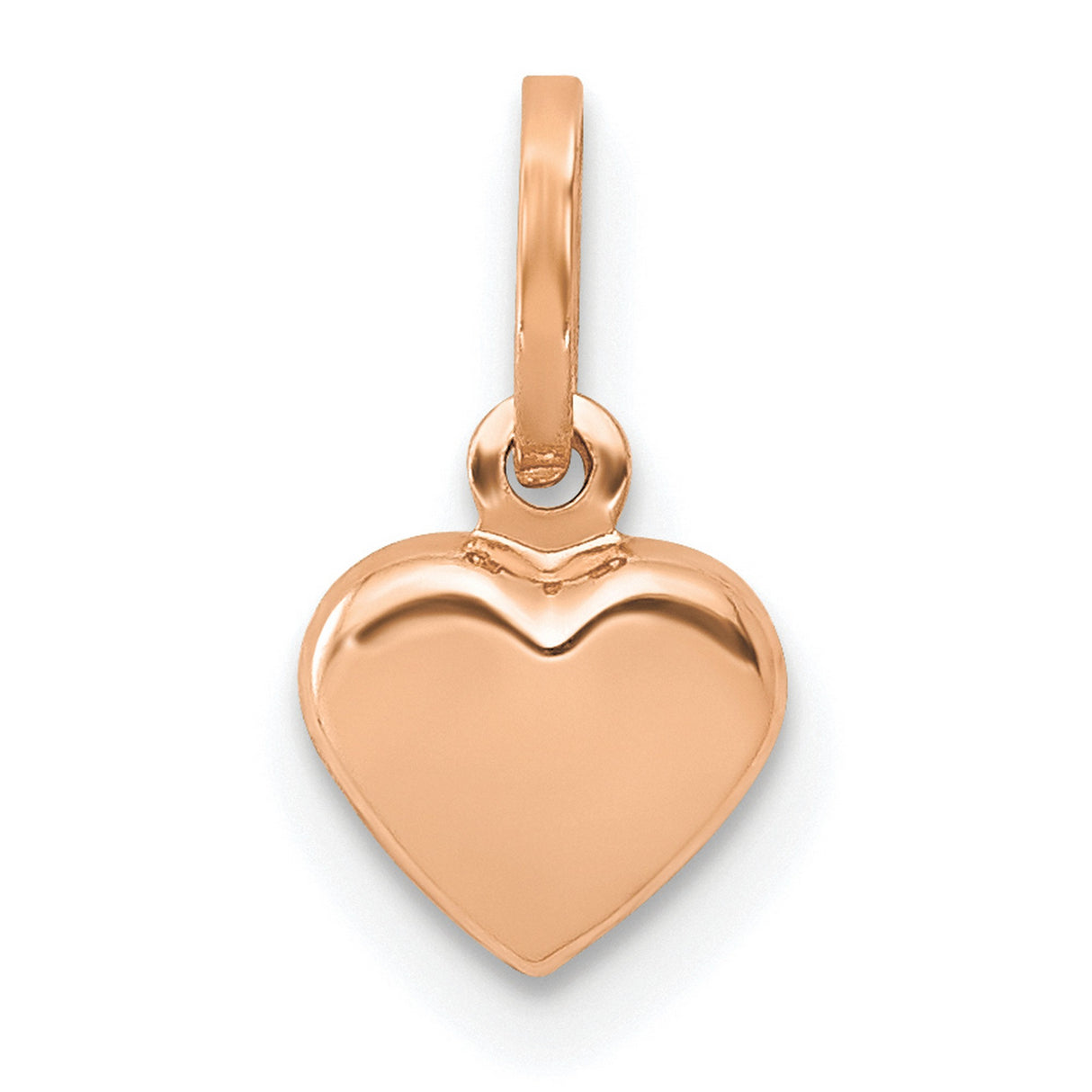 14k Rose Gold Heart Pendant, Polished Finish, Romantic Minimalist Jewelry for Women