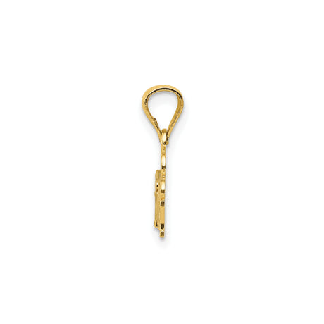 14k Yellow Gold I Heart Mommy Pendant with Swirl Accents, Sentimental Mom Charm