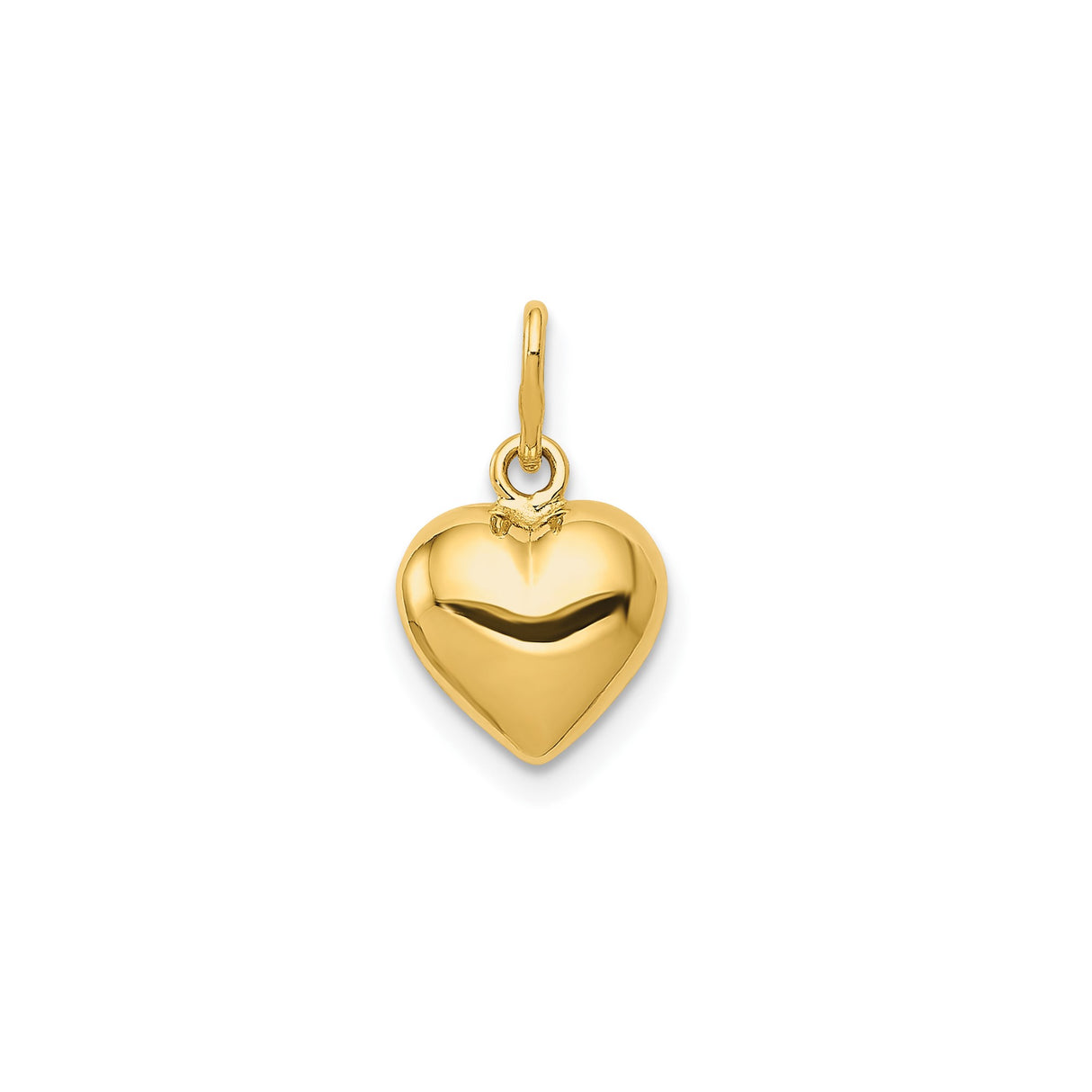 14k Yellow Gold Claddagh Heart Pendant with Crown and Hands, Irish Celtic Symbol of Love and Loyalty