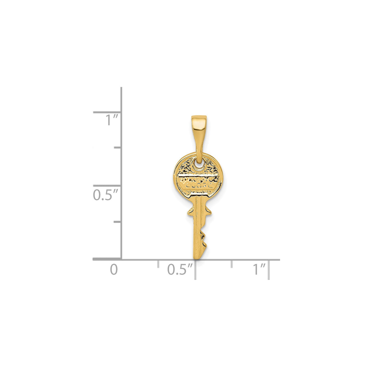 14k Yellow Gold Key Pendant, Polished House Key Charm with Symbolic Design for Women