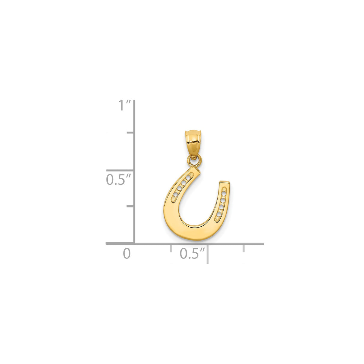 14k Yellow Gold Horseshoe Pendant, Classic Open End Western Design for Women or Unisex Wear