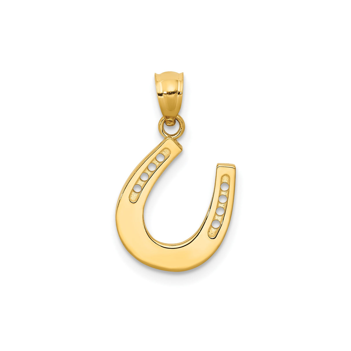 14k Yellow Gold Horseshoe Pendant, Classic Open End Western Design for Women or Unisex Wear