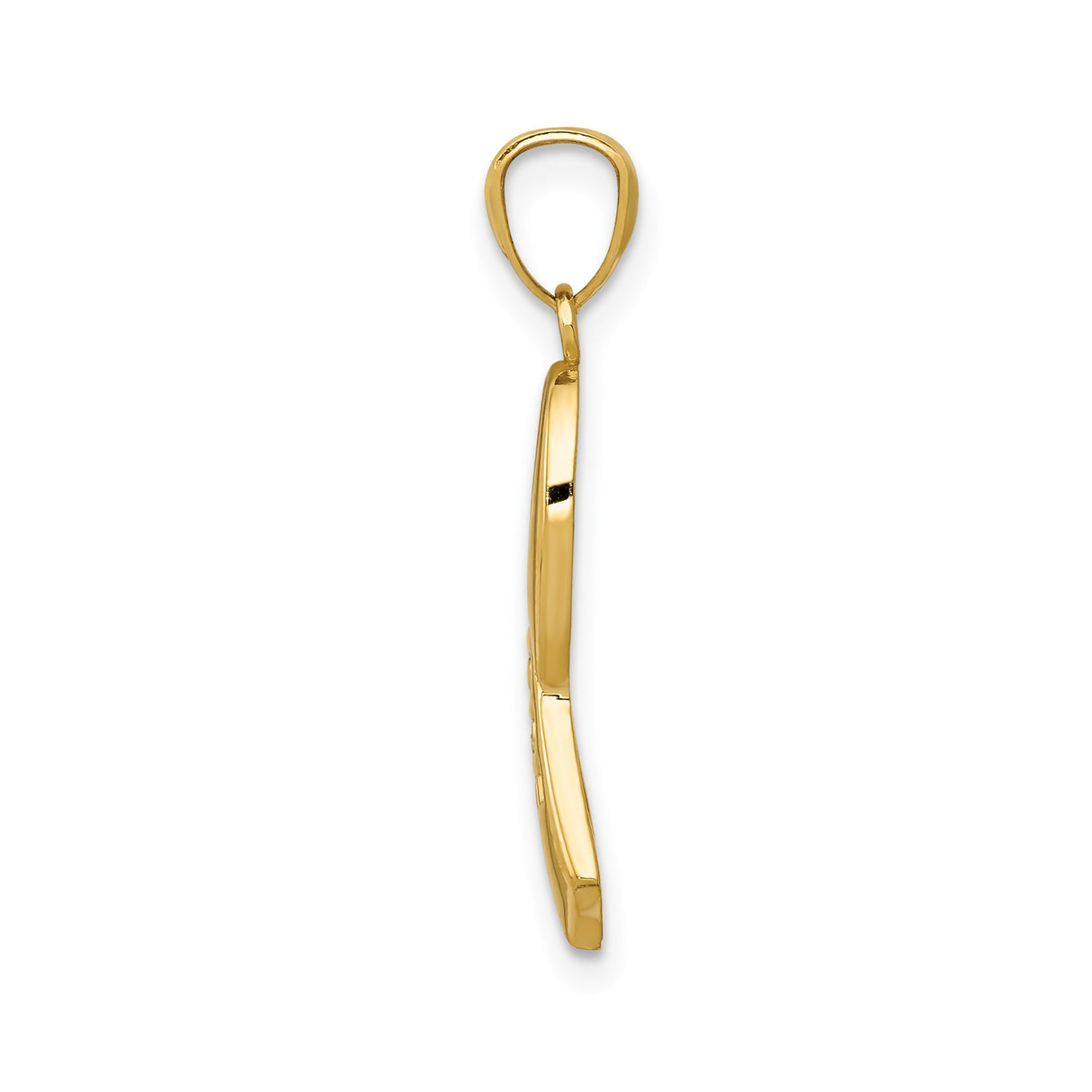 14k Yellow Gold Hope Ribbon Pendant, Inspirational Awareness Jewelry for Strength and Healing