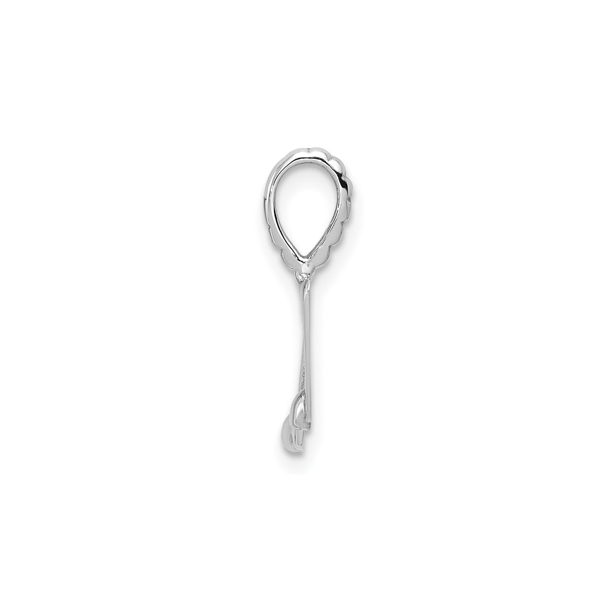 14k White Gold Eighth Note Pendant, Polished Music Charm for Women or Unisex Wear