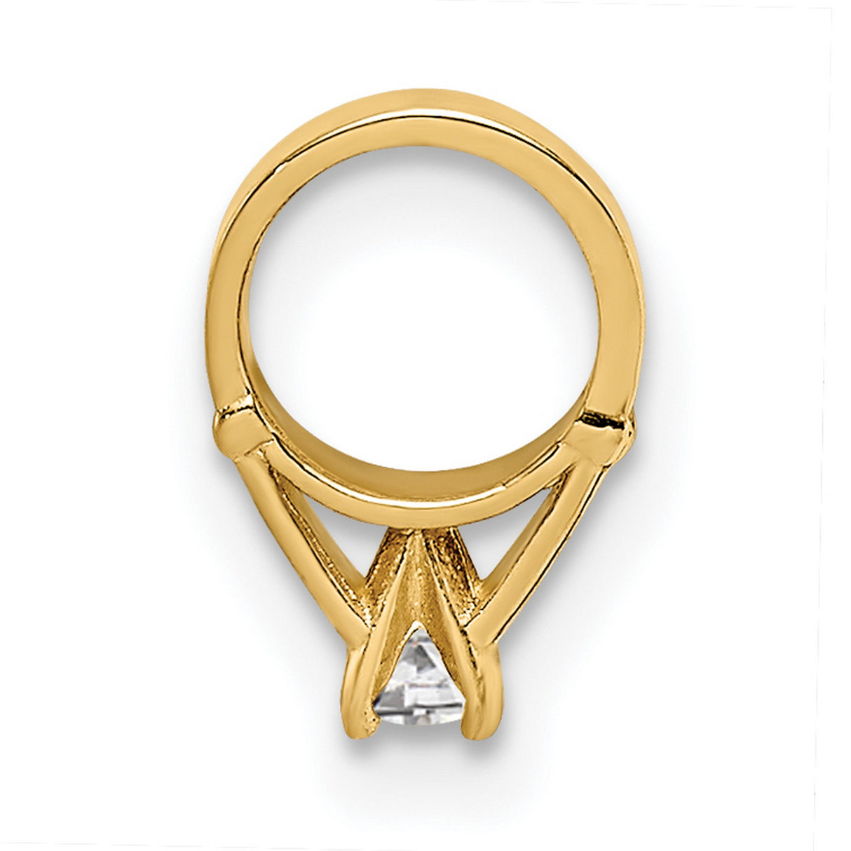 14k Yellow Gold Huggie Hoop Earrings with Cubic Zirconia in Prong Setting, Minimalist Style