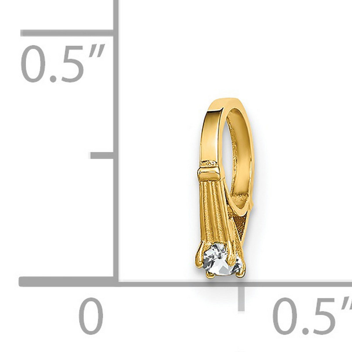 14k Yellow Gold Huggie Hoop Earrings with Cubic Zirconia in Prong Setting, Minimalist Style