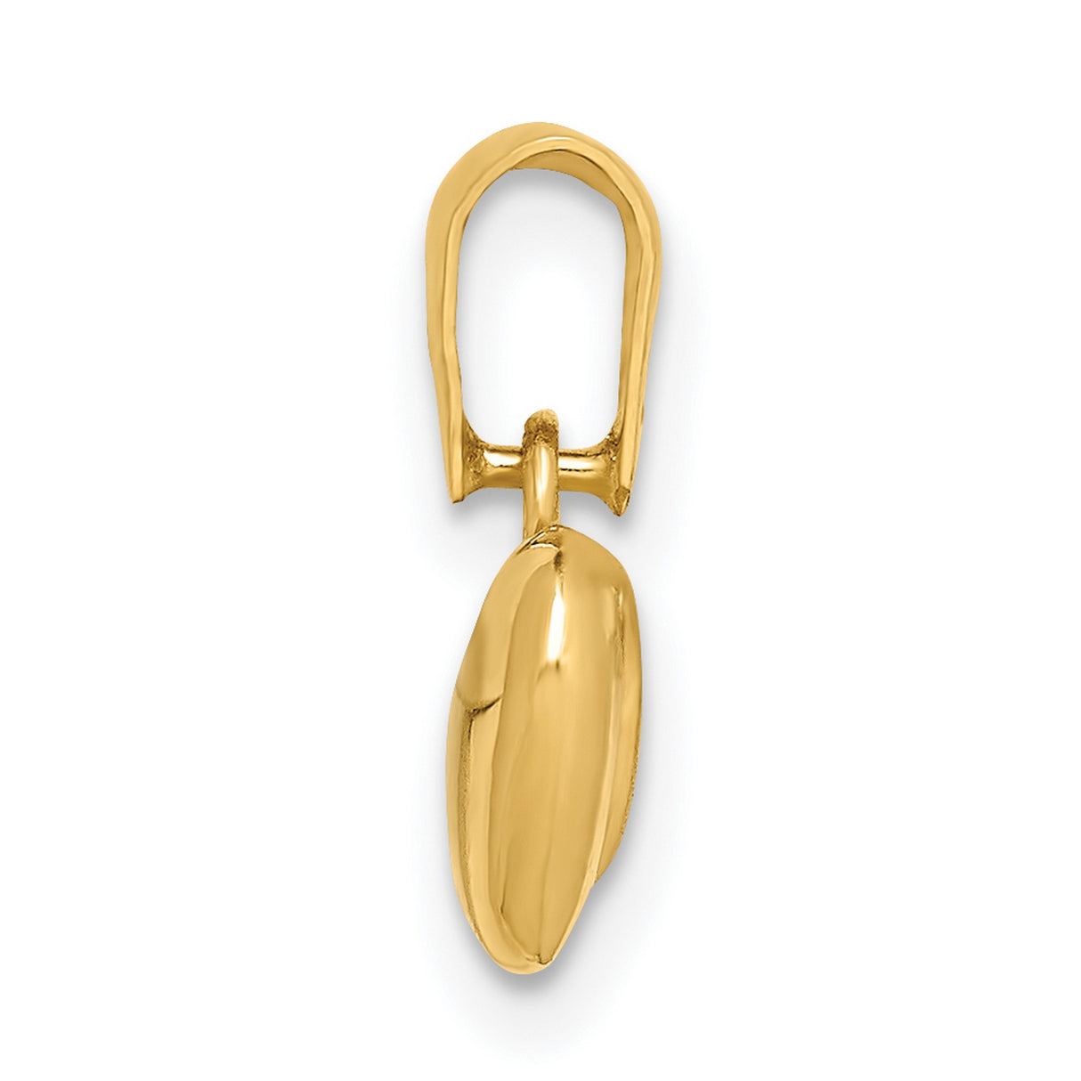 14k Yellow Gold Heart Pendant with Brushed and Polished Dual Finish Design